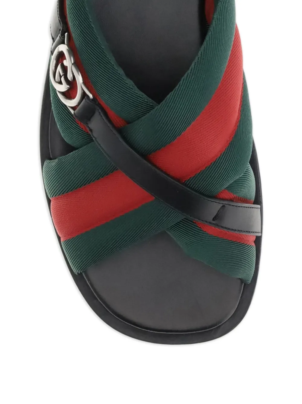 Gucci Maverik criss-cross web-stripe sandals Zwart
