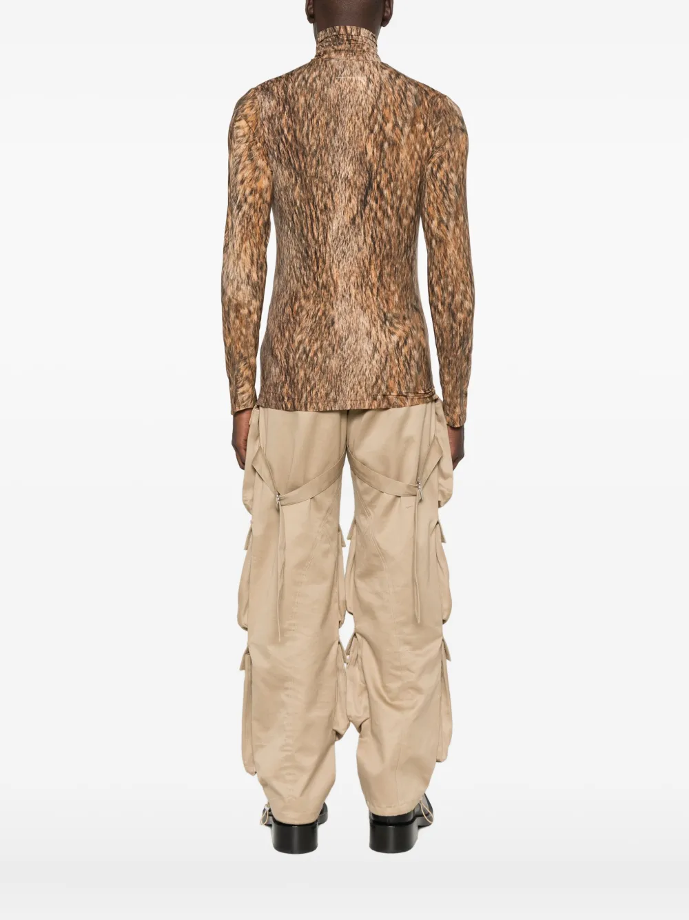 MM6 Maison Margiela Top met col en dierenprint Bruin