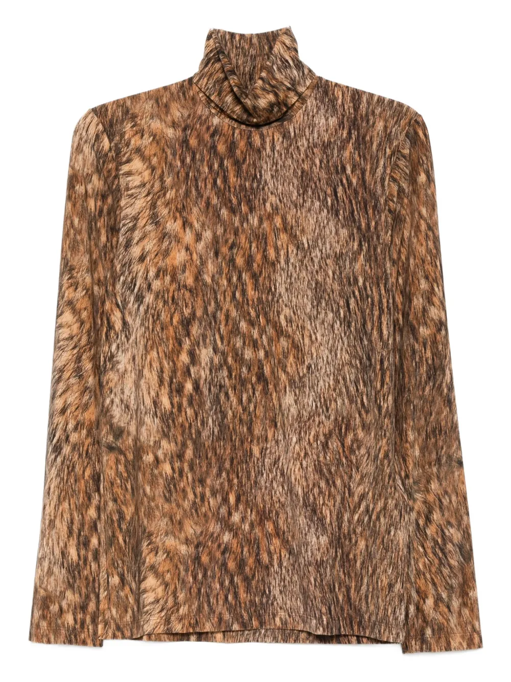 MM6 Maison Margiela Top met col en dierenprint Bruin
