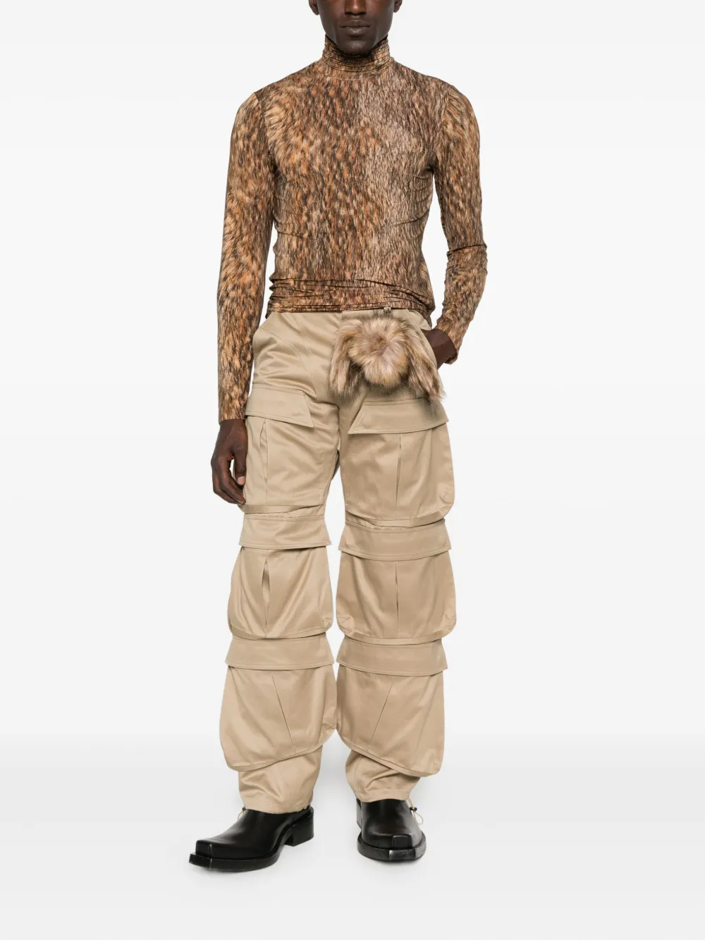 MM6 Maison Margiela animal-print turtleneck top - Bruin
