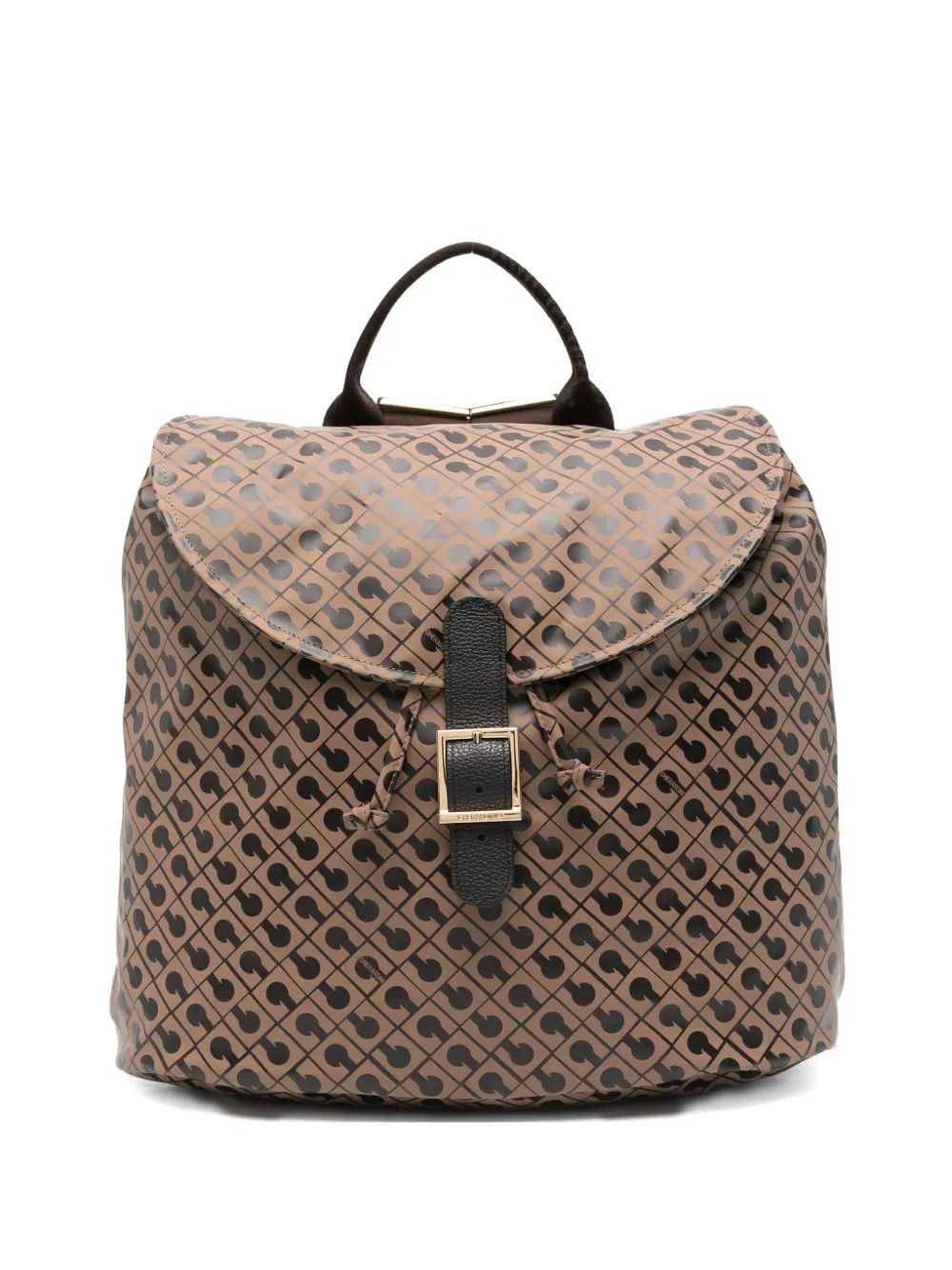 Gherardini Monogram-pattern Buckle-fastening Backpack In Neutral