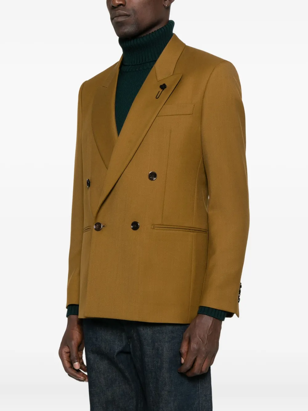 Lardini double-breasted peak-lapel blazer Bruin