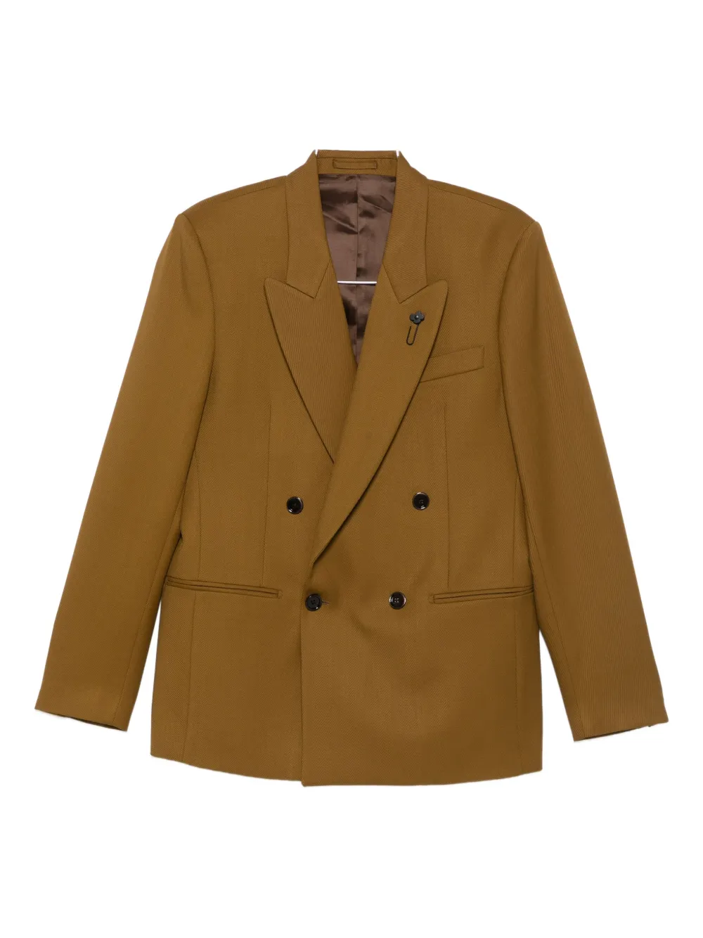 Lardini double-breasted peak-lapel blazer Bruin