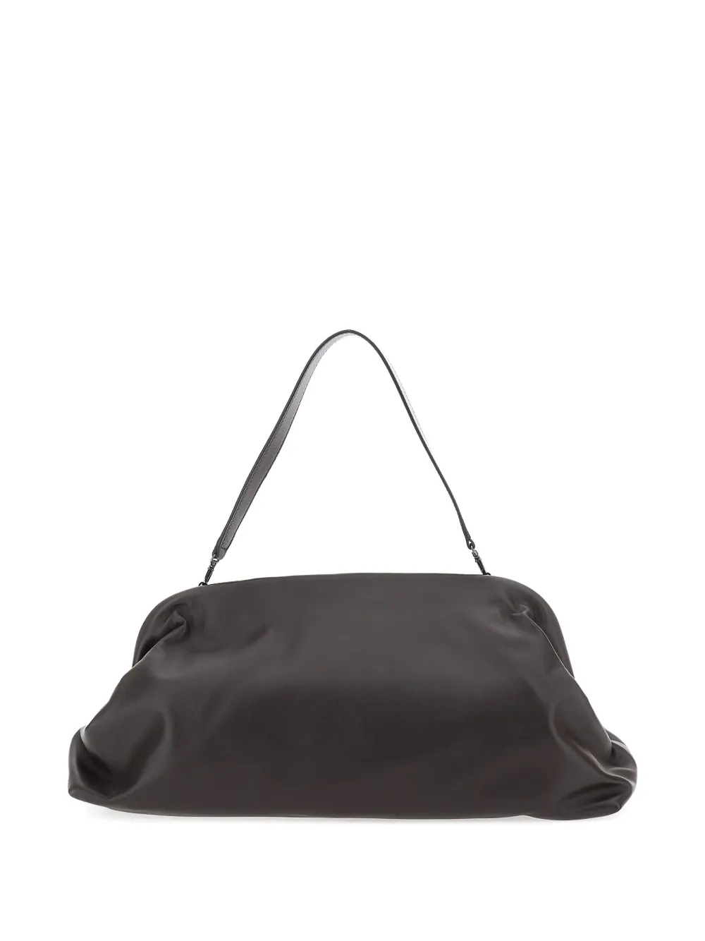 Alberta Ferretti large leather clutch bag Bruin