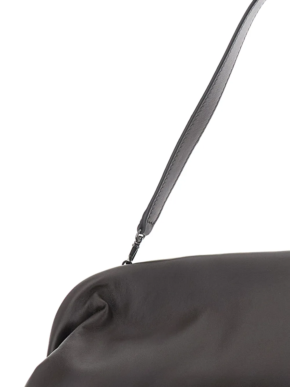Alberta Ferretti large leather clutch bag Bruin