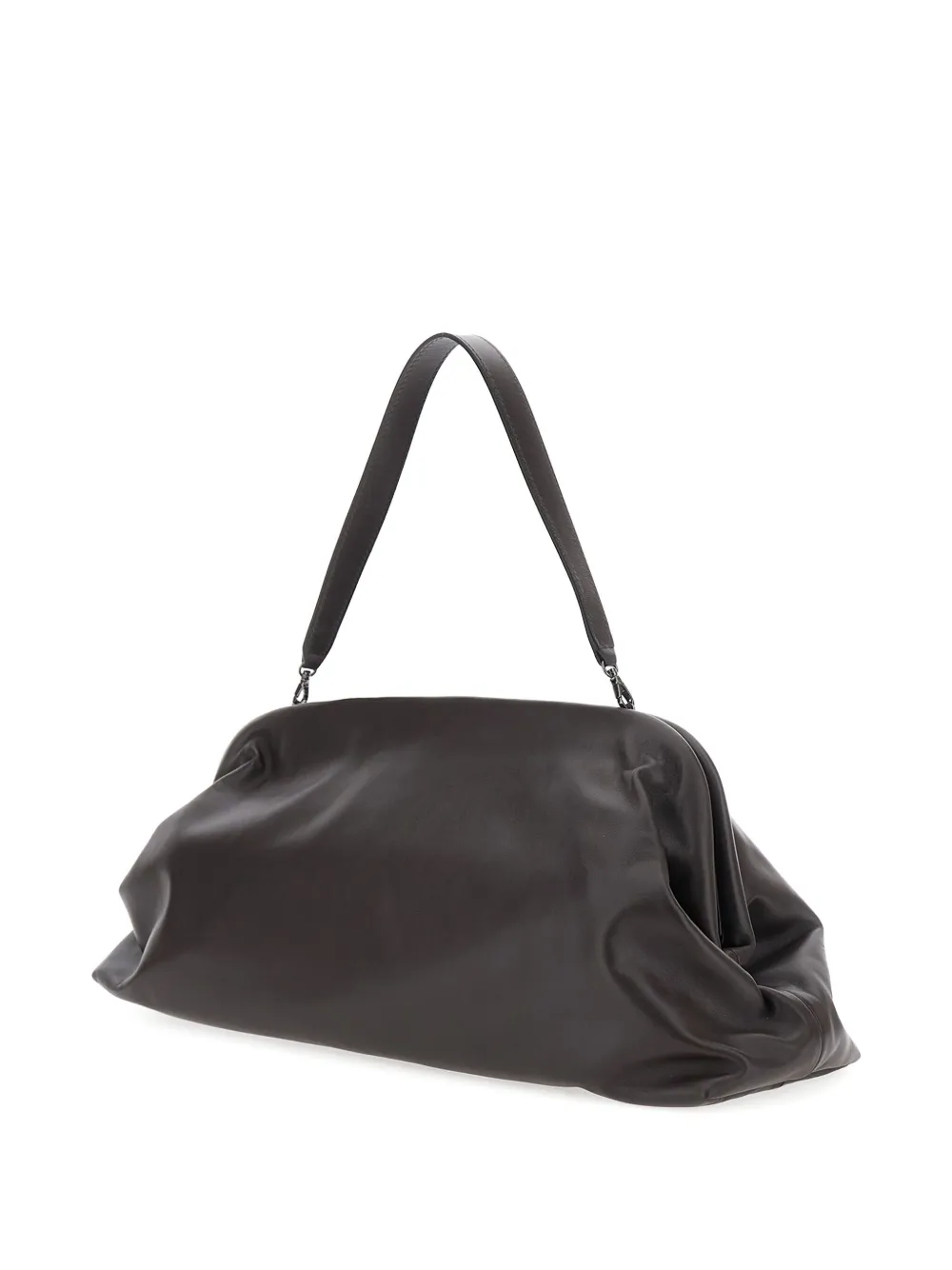 Alberta Ferretti large leather clutch bag Bruin