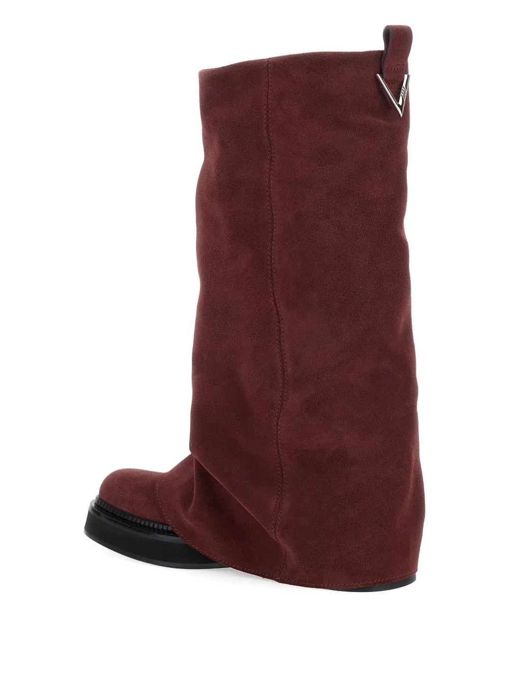 The Attico Robin suede combat boots Red