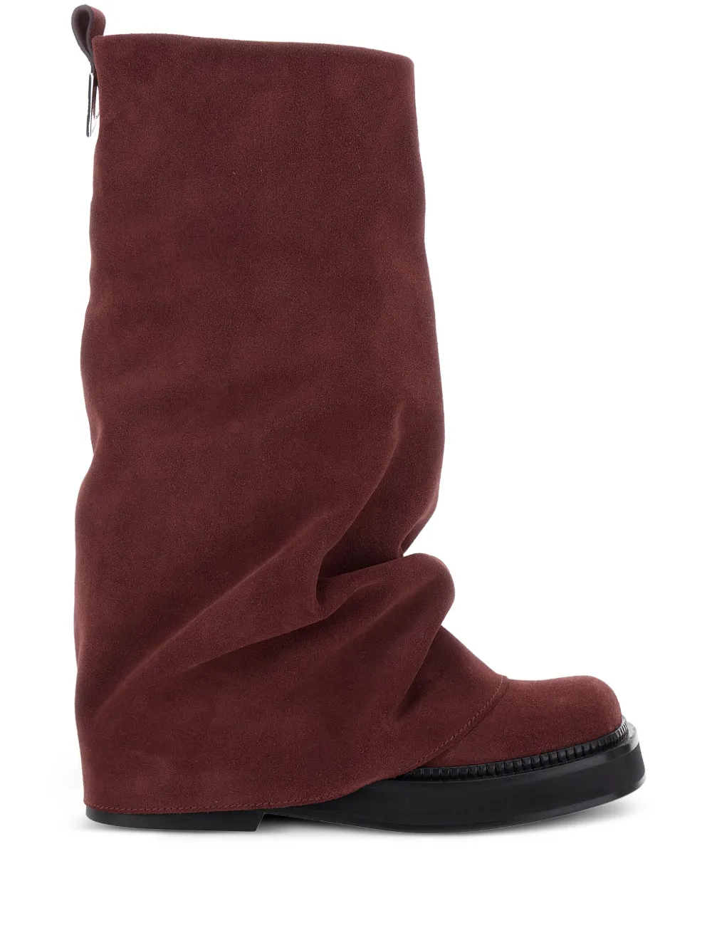 The Attico Robin suede combat boots Red