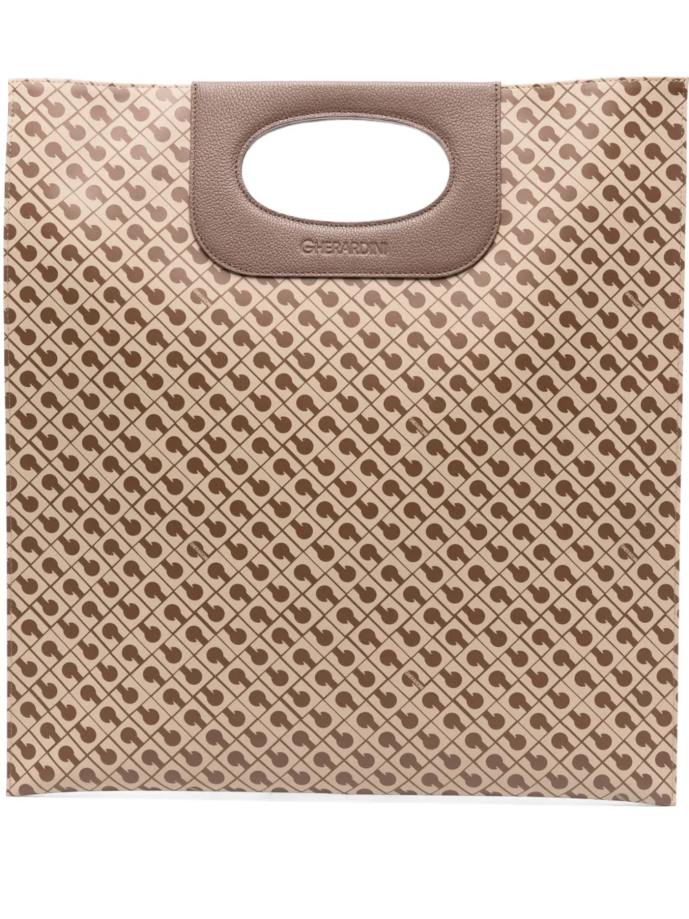 Gherardini Piattina Logo-pattern Tote Bag In Neutral