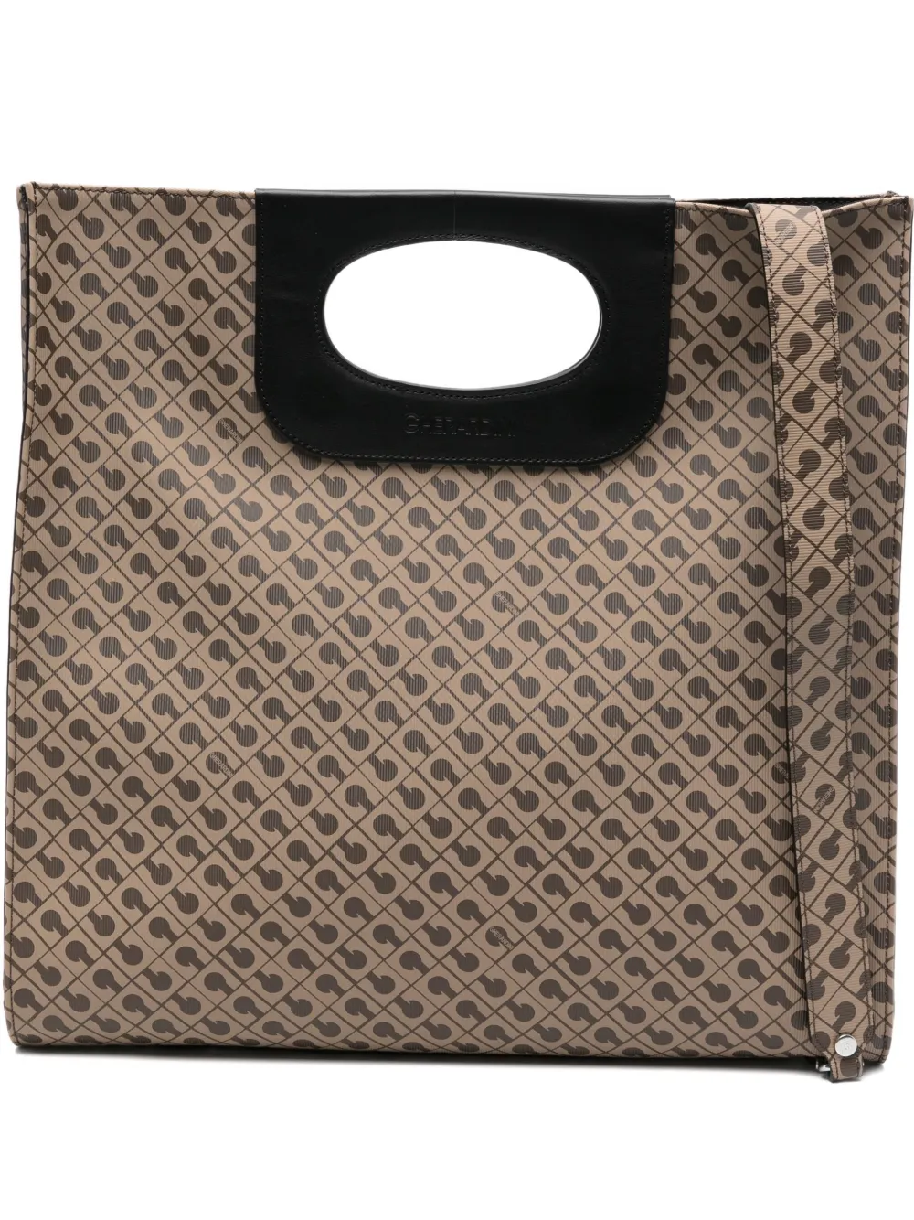 Gherardini Patterned Tote Bag In Brown