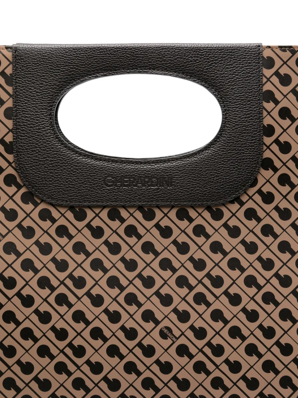 Gherardini Piattina Monogram-attern Tote Bag In Brown