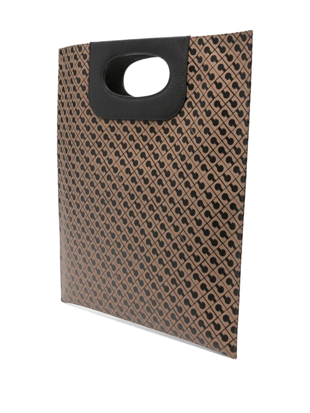 Gherardini Piattina Monogram-attern Tote Bag In Brown