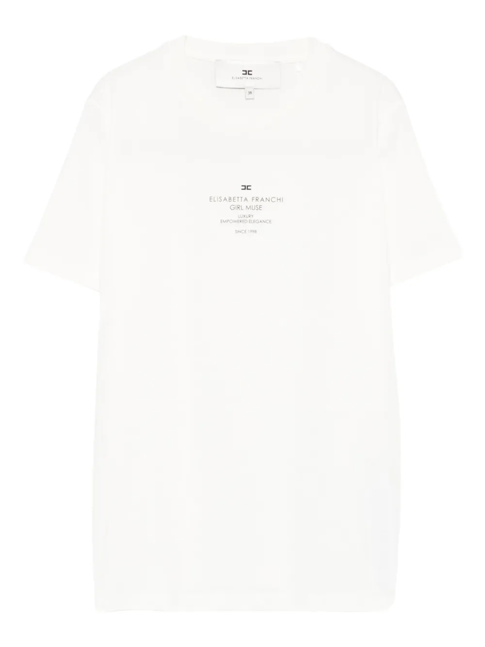 Elisabetta Franchi logo-print cotton T-shirt Wit