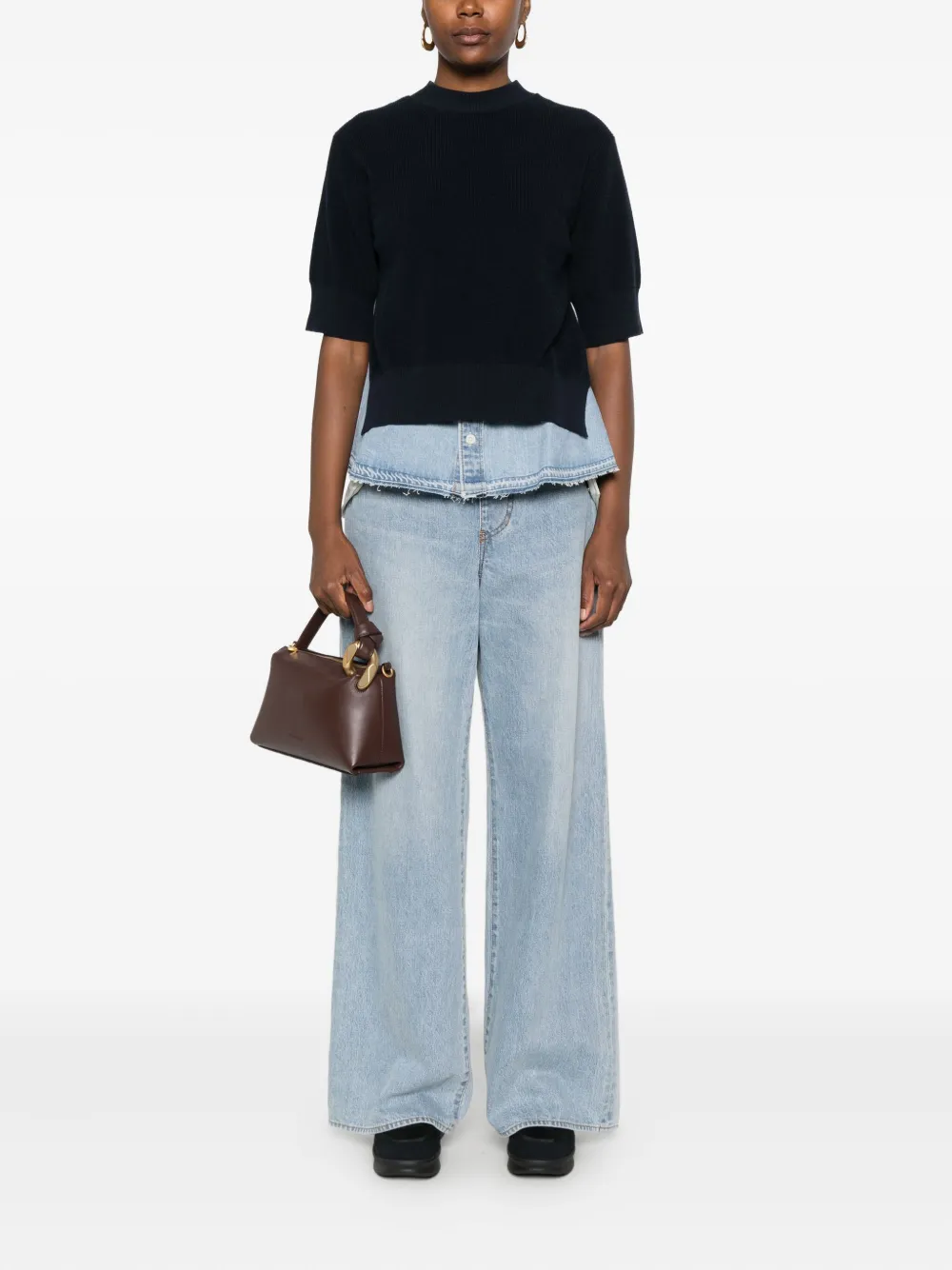 Sacai Jeans met vlakken - Blauw
