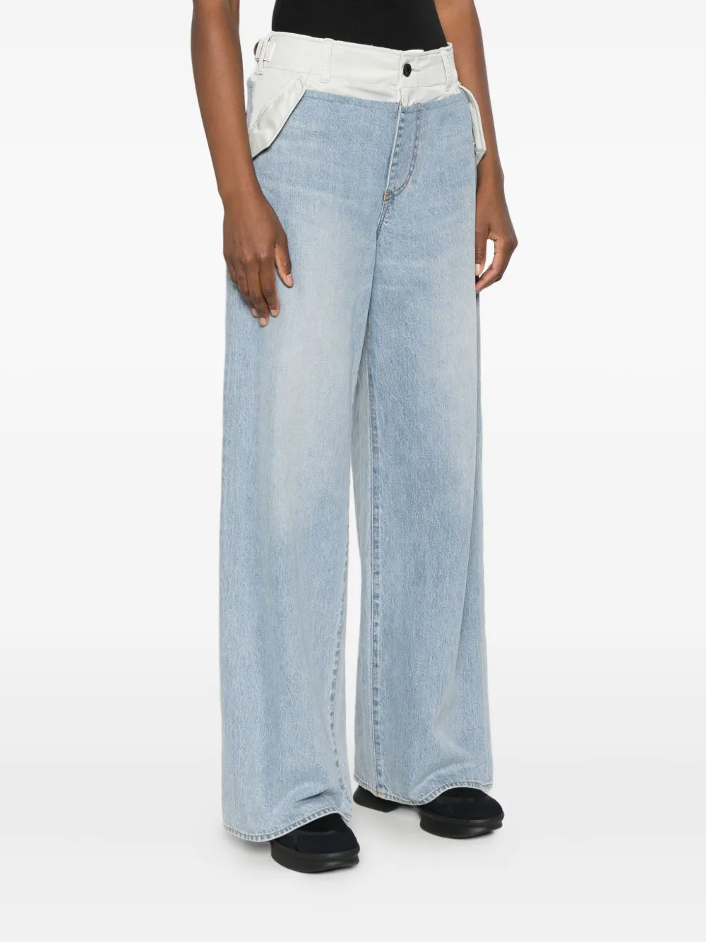 sacai Jeans met vlakken Blauw