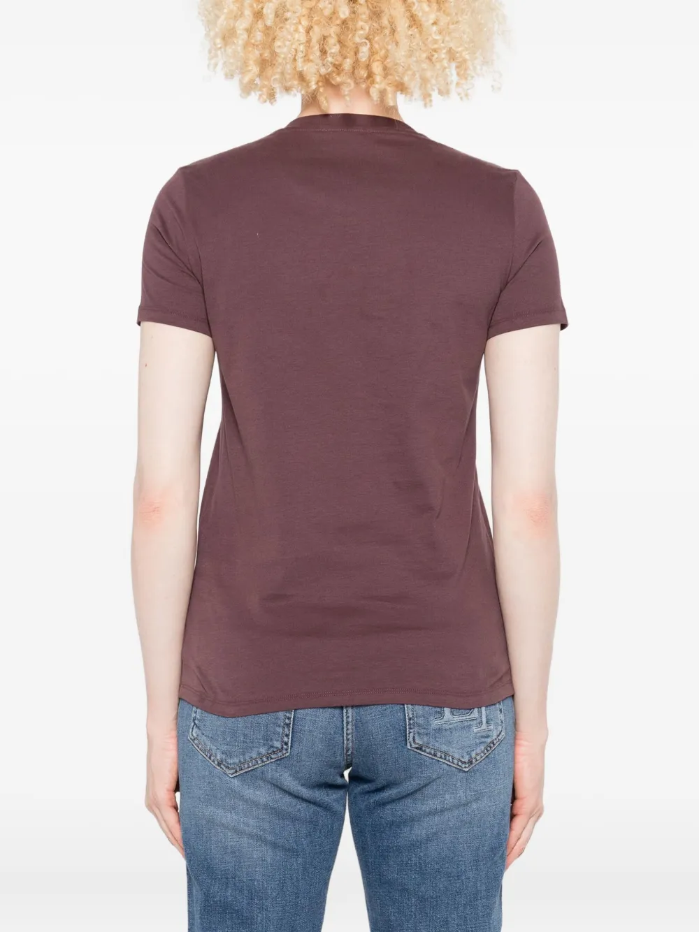 Elisabetta Franchi embroidered-logo T-shirt Paars