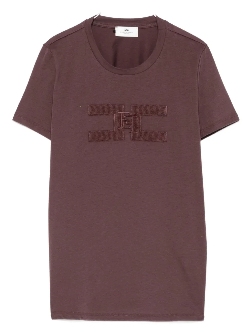 Elisabetta Franchi embroidered-logo T-shirt Paars