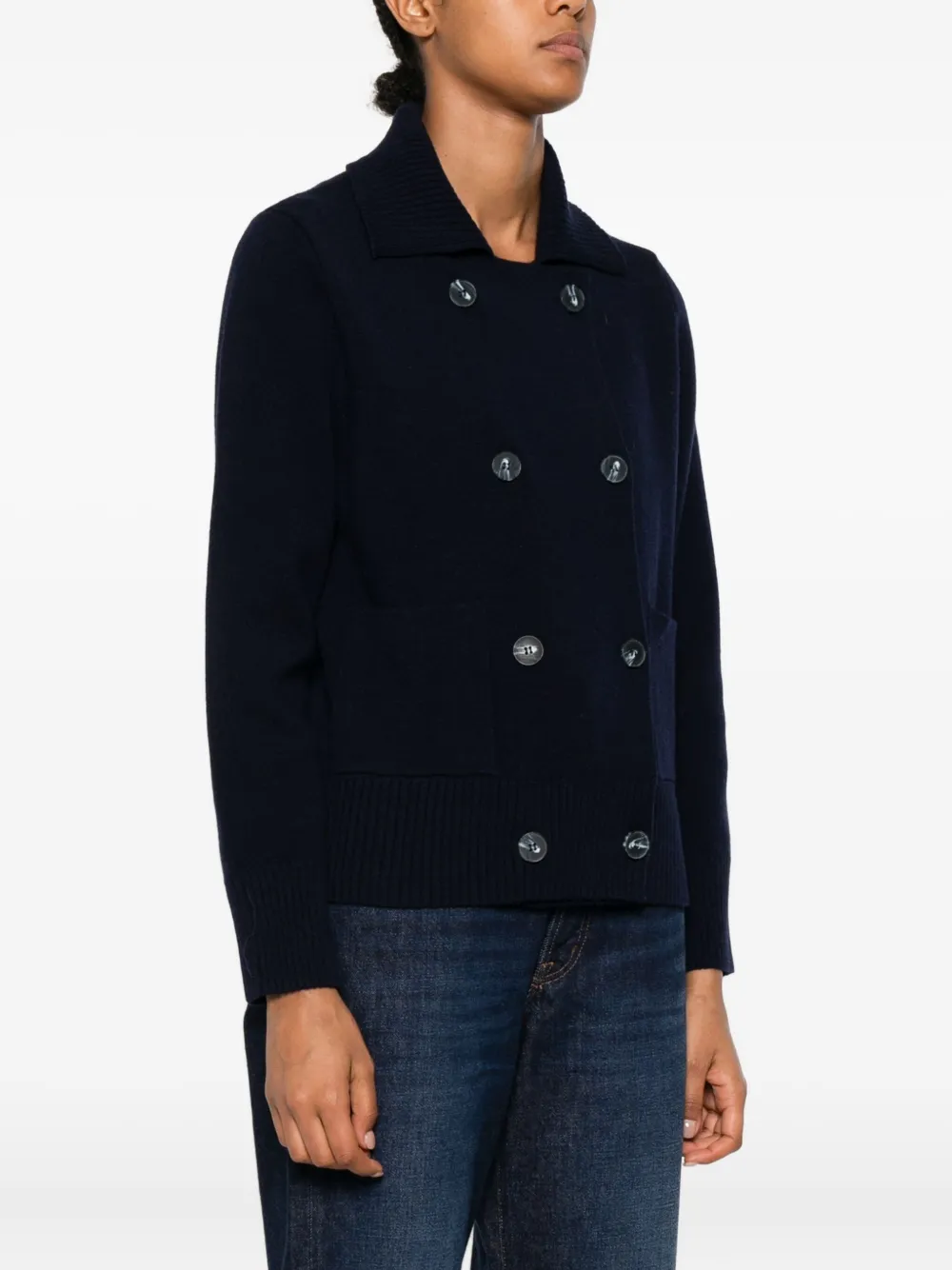 ALPHA STUDIO Vest met dubbele rij knopen Blauw