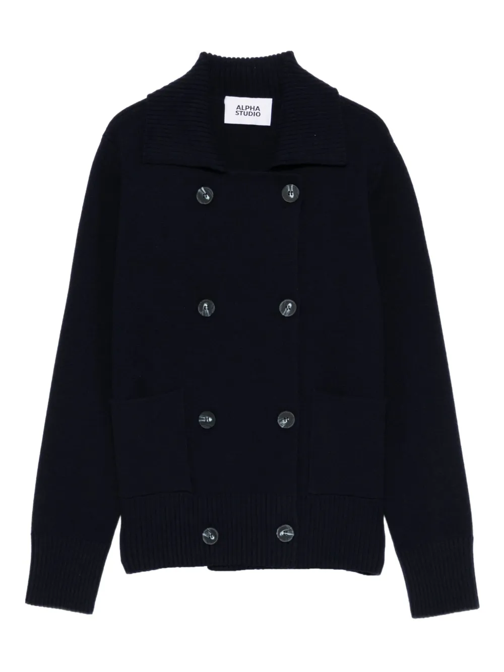 ALPHA STUDIO double-breasted wool cardigan | Blue | Image 1