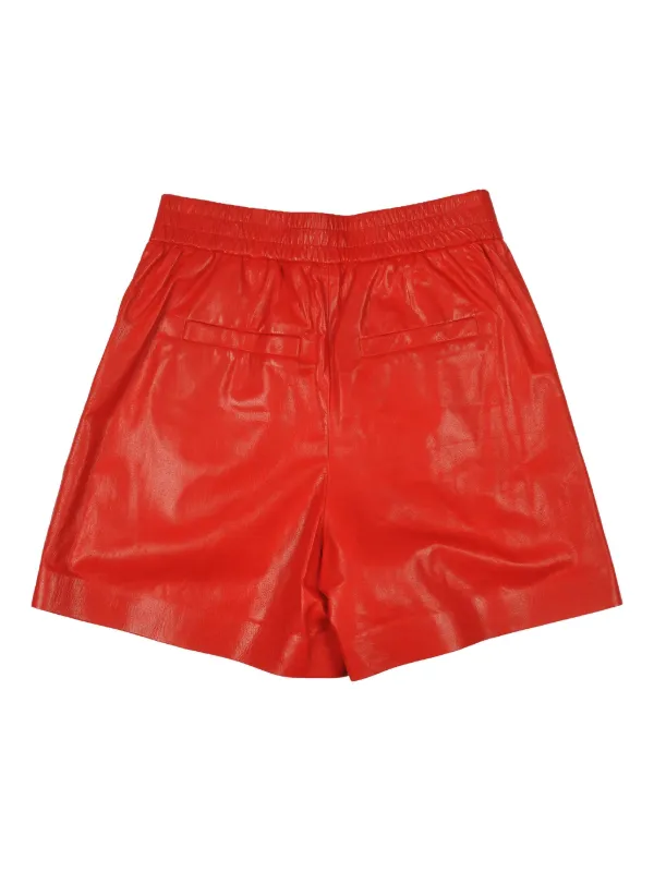 Brunello Cucinelli Pleated Leather Shorts | Red | FARFETCH Brunello Cucinelli Pleated Leather Shorts | Red | FARFETCH