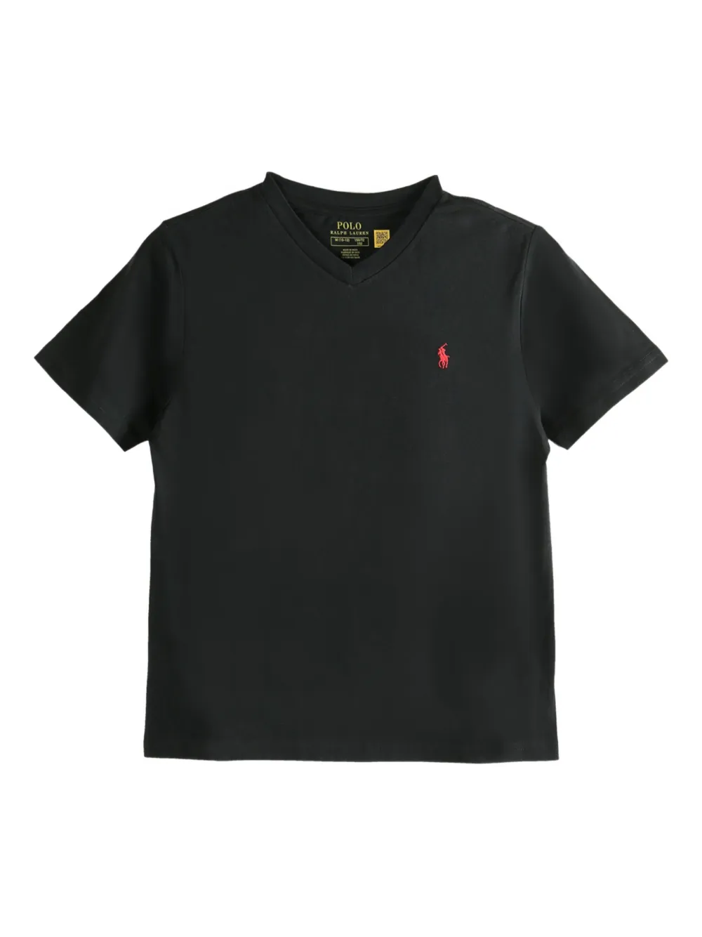 POLO RALPH LAUREN KIDS V-neck short-sleeve T-shirt Zwart