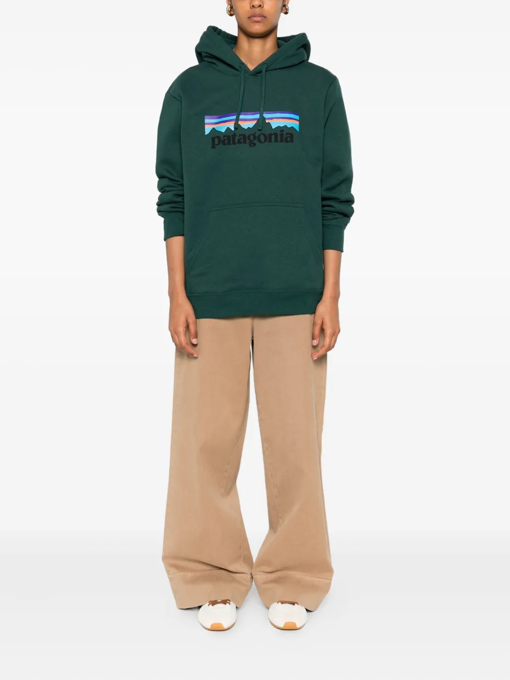 Patagonia Hoodie met logoprint Groen