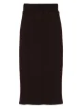 ALPHA STUDIO elastic-waistband midi skirt - Brown