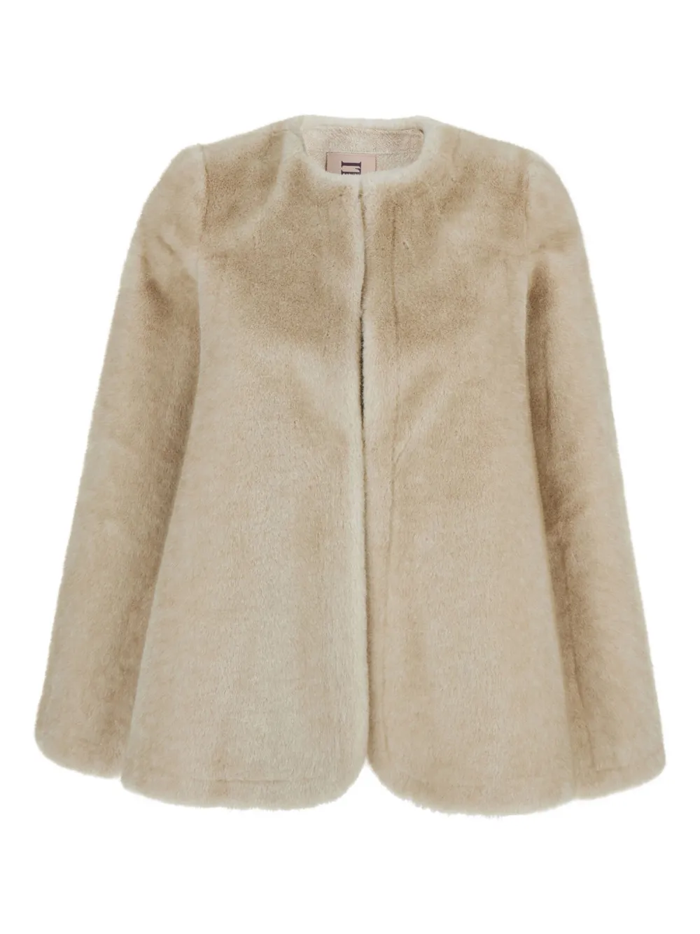 Eco crew-neck cape