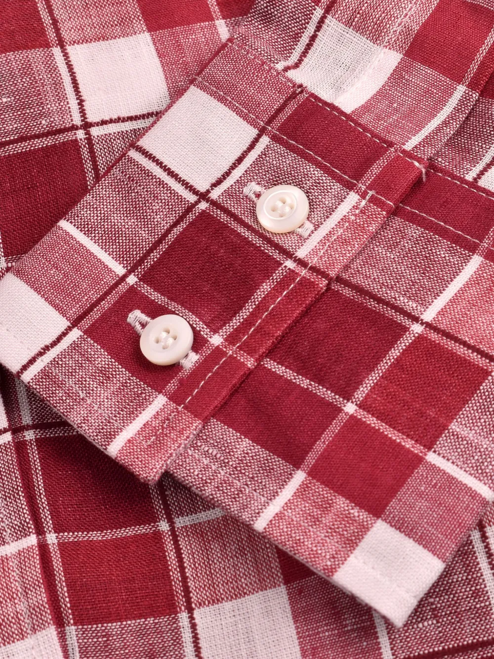 Brunello Cucinelli Geruit katoenen overhemd - Rood