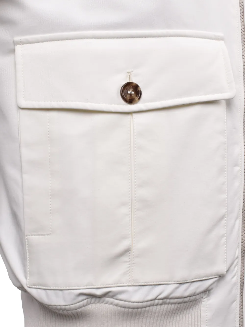 Brunello Cucinelli Jack met klepzak en rits Wit