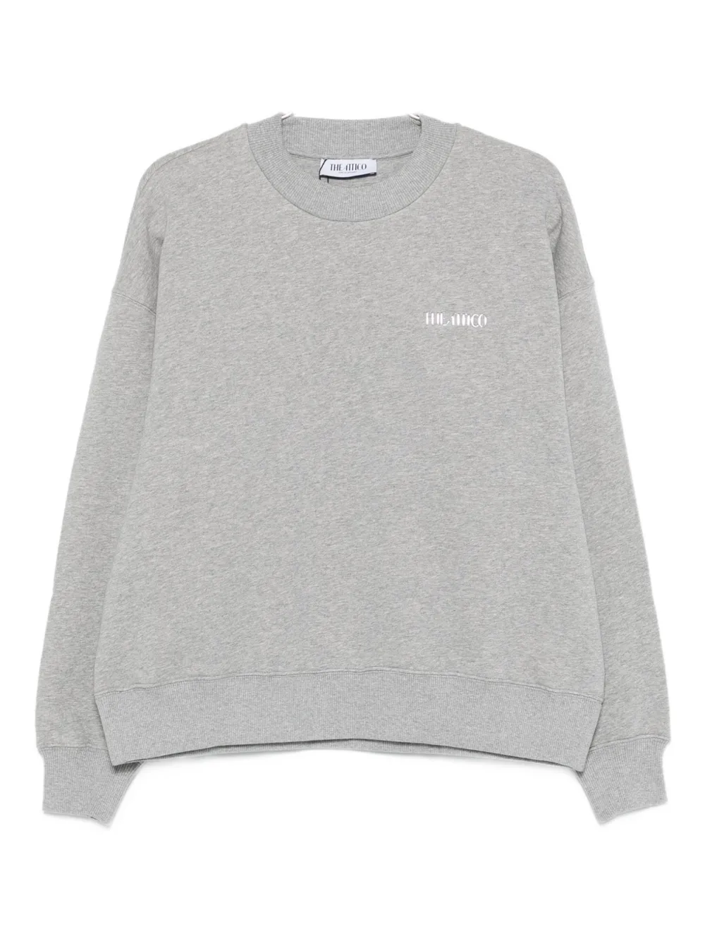 Attico Crew-neck Cotton Sweatshirt In Gray