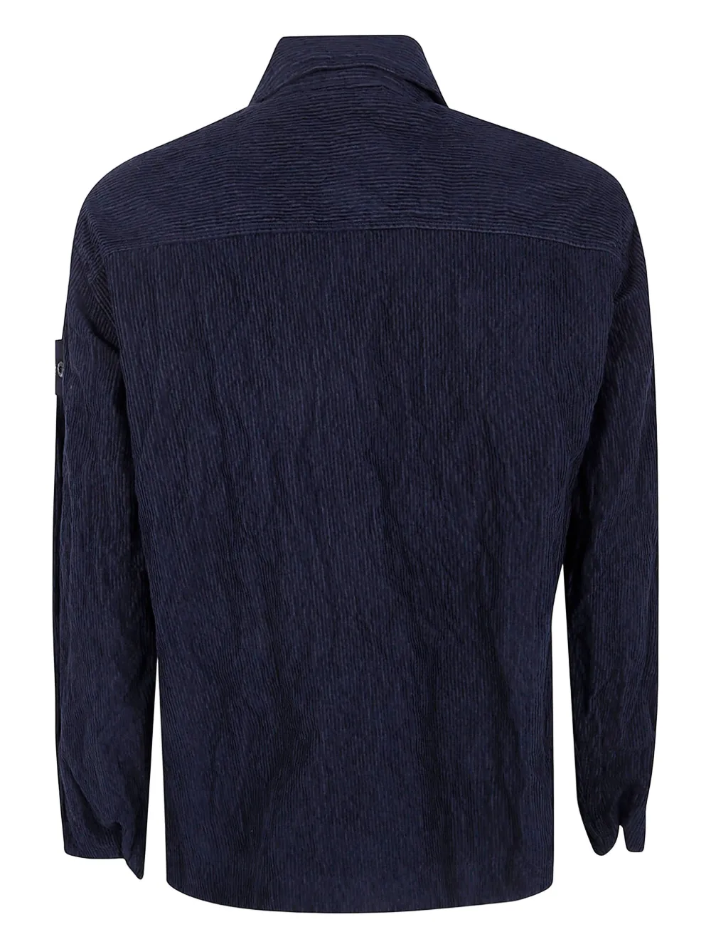 Stone Island corduroy logo-patch shirt - Blauw