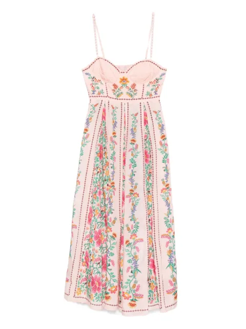 FARM Rio Delicate Forest floral-print pleated maxi dress