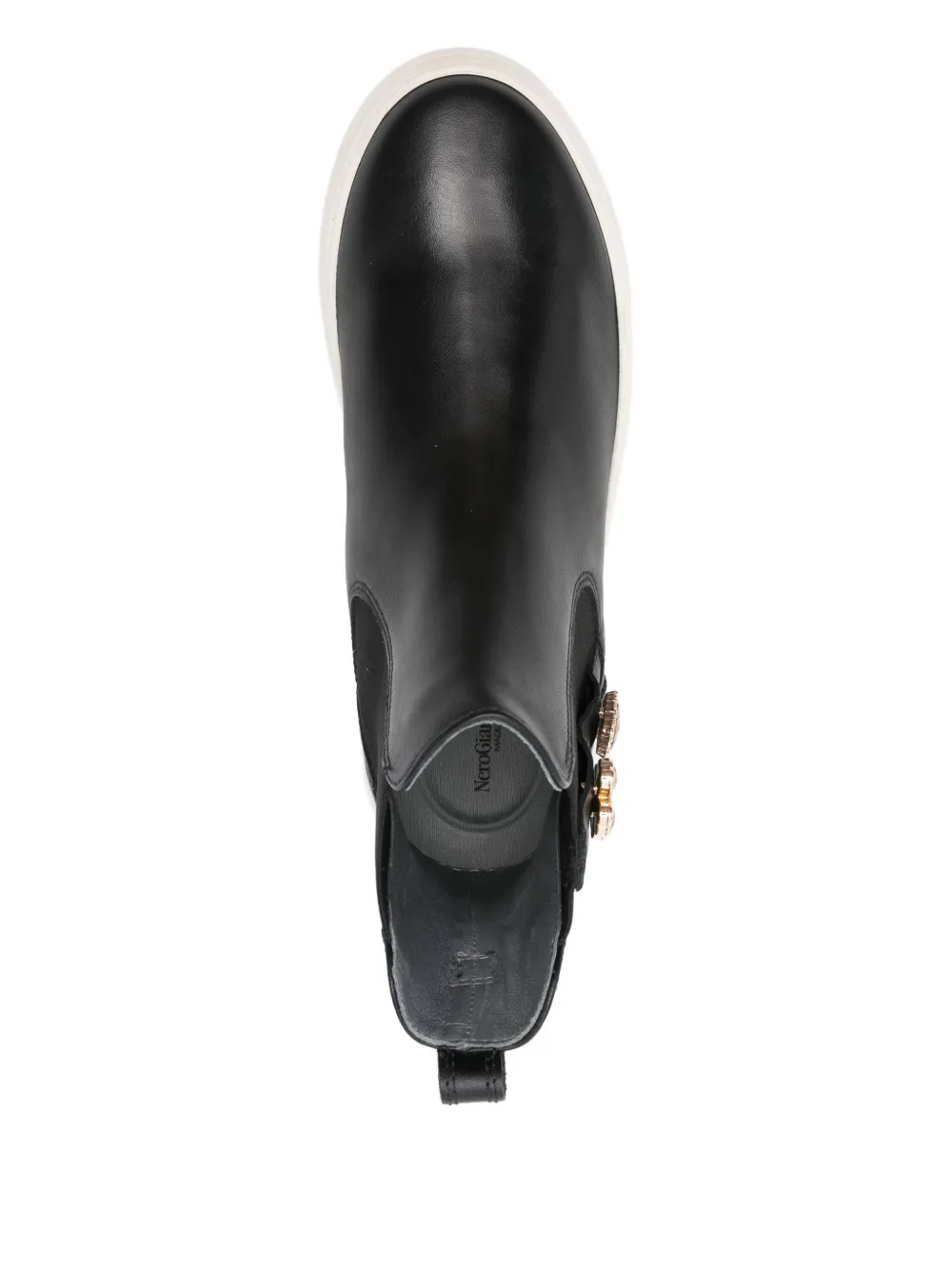 NERO GIARDINI 35mm embellished elastic-sided boots Black