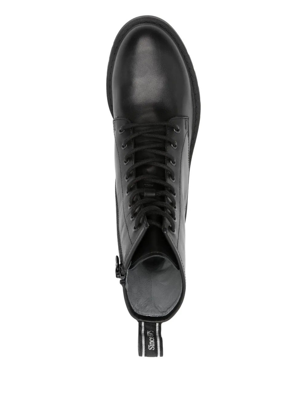 NERO GIARDINI lace-up zip-detail combat boots Black