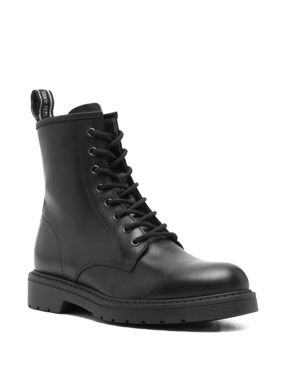 NERO GIARDINI lace-up zip-detail combat boots Black