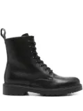 NERO GIARDINI lace-up zip-detail combat boots - Black