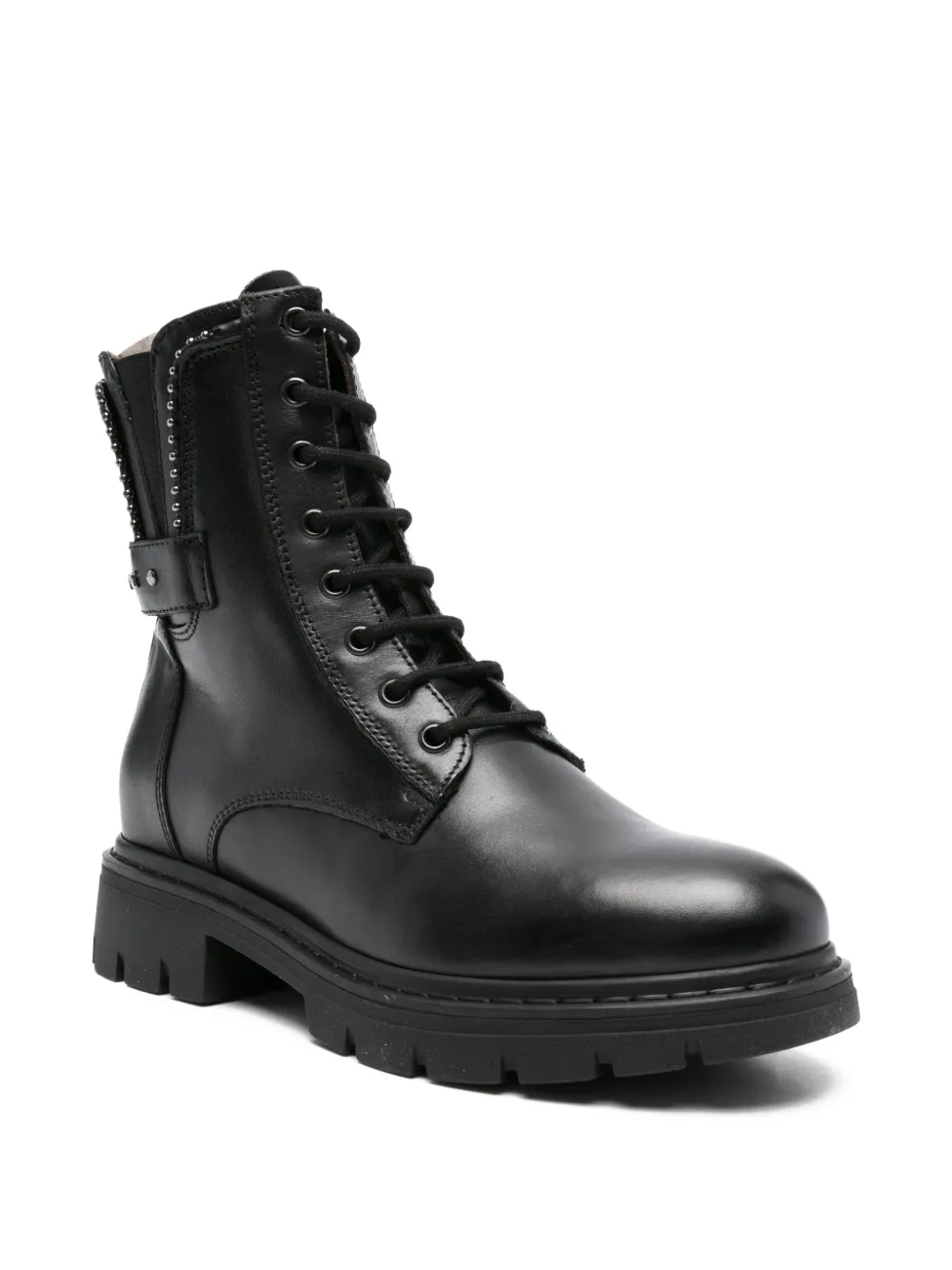 NERO GIARDINI stud-embellishment leather boots Black