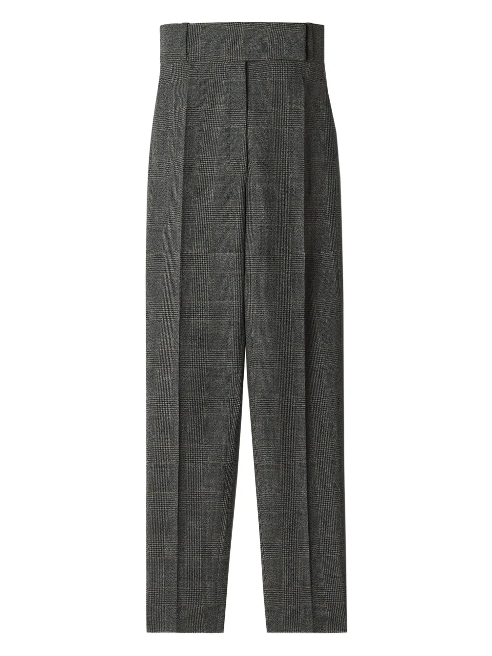 Lanvin High-waisted Checked Trousers In Gray