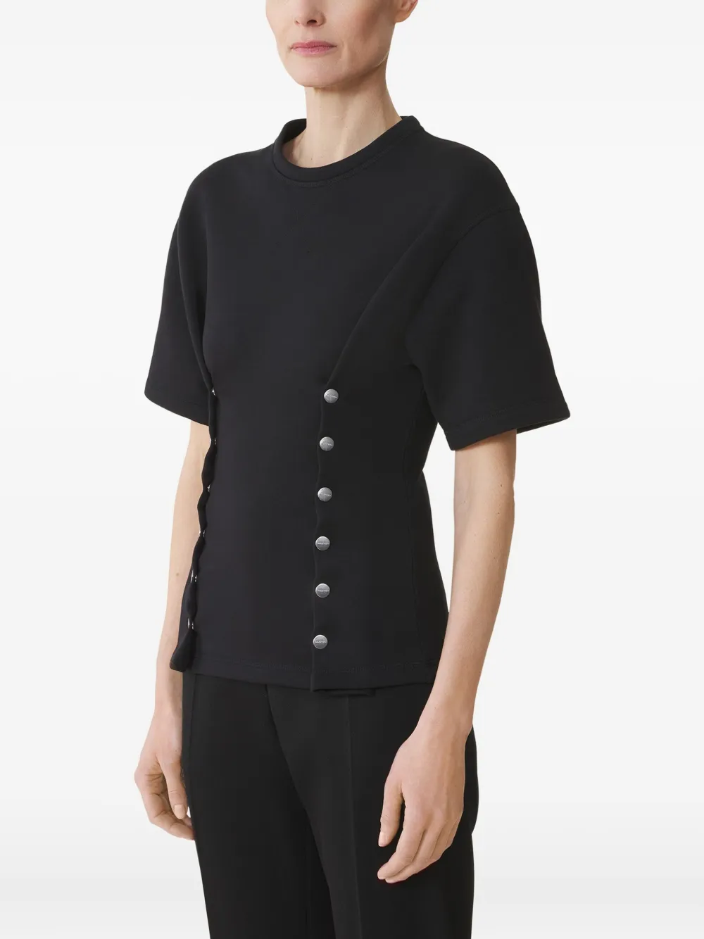 Lanvin Cotton Fleece And Cashmere T-shirt In Black
