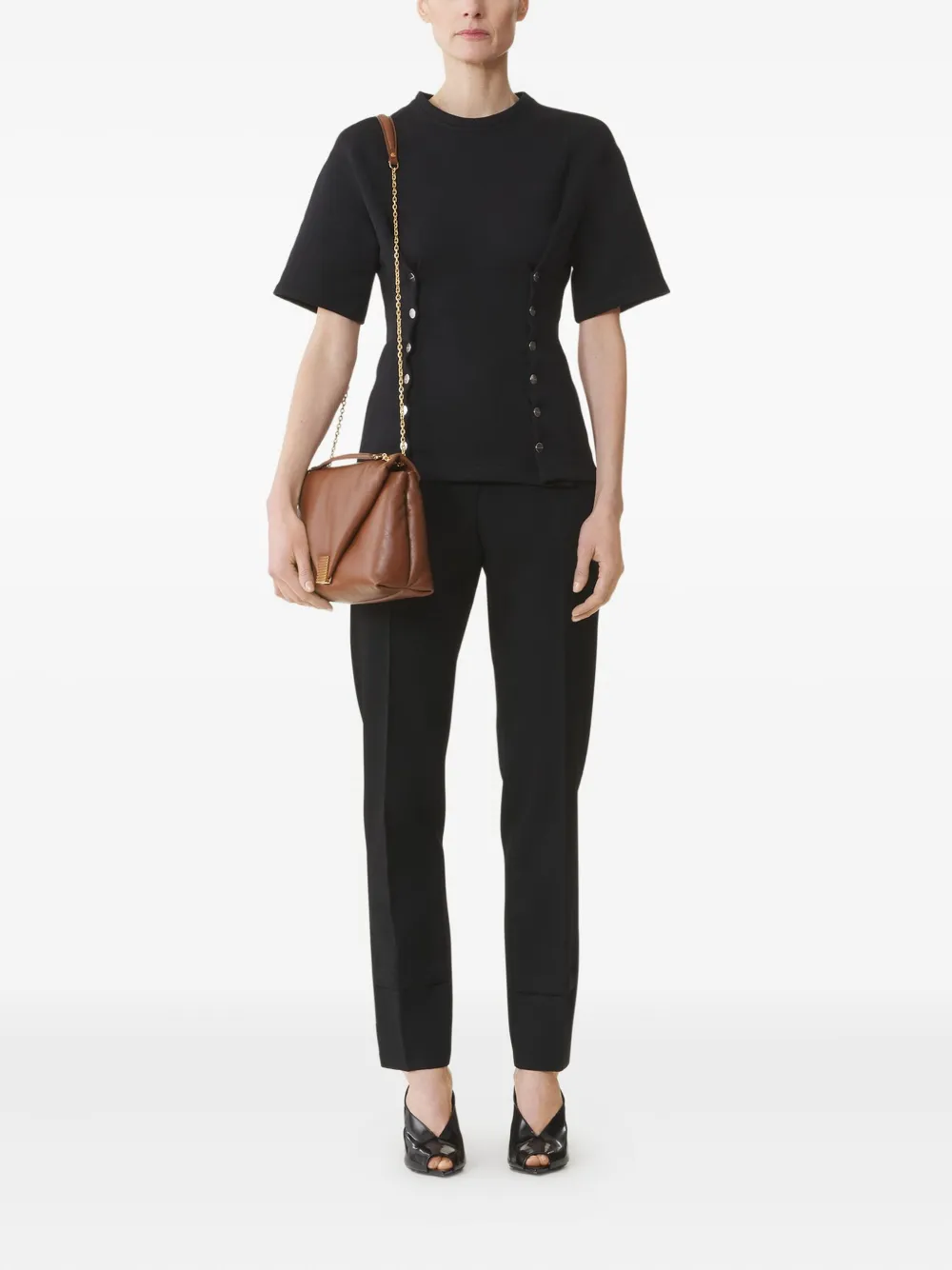 Lanvin Getailleerde top met knoopdetail - Zwart