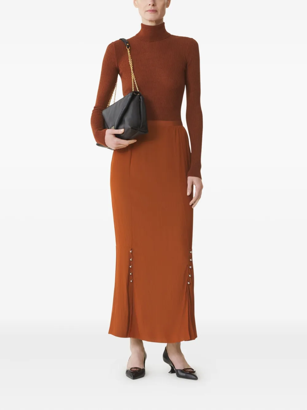 Lanvin pleated button-detail skirt | Straight Skirts | Image 2