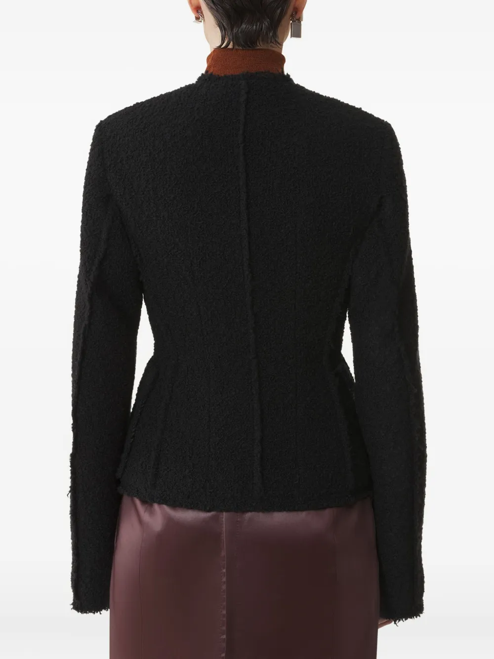 Lanvin Asymmetrical Fringe-detail Jacket In Black