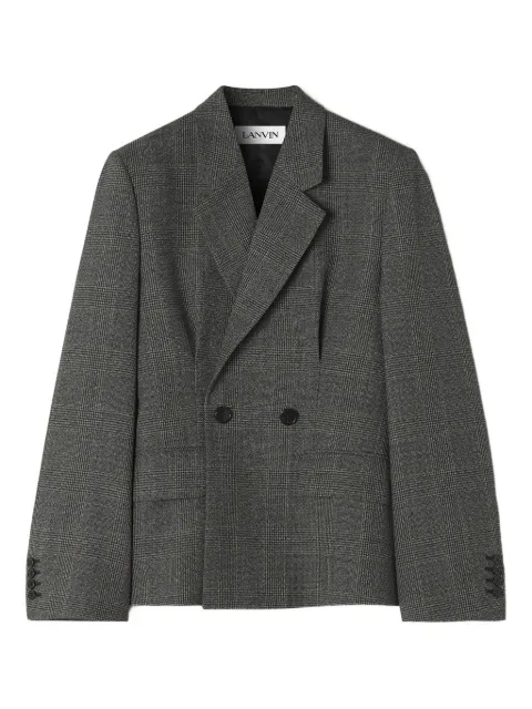 Lanvin blazer con doble botonadura y motivo de cuadros