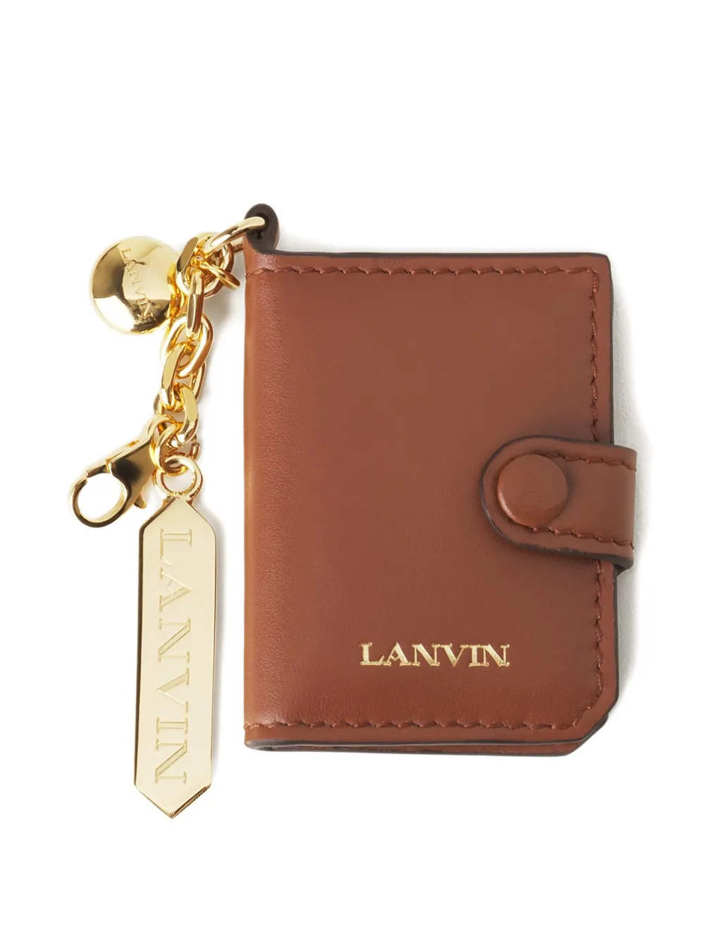 Lanvin Leren pasjeshouder met sleutelhanger Bruin