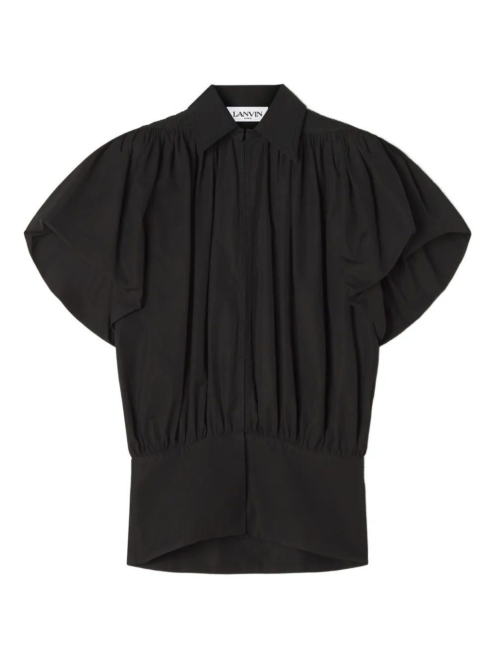 Lanvin puffed-sleeve zip-front top | Black | Image 1