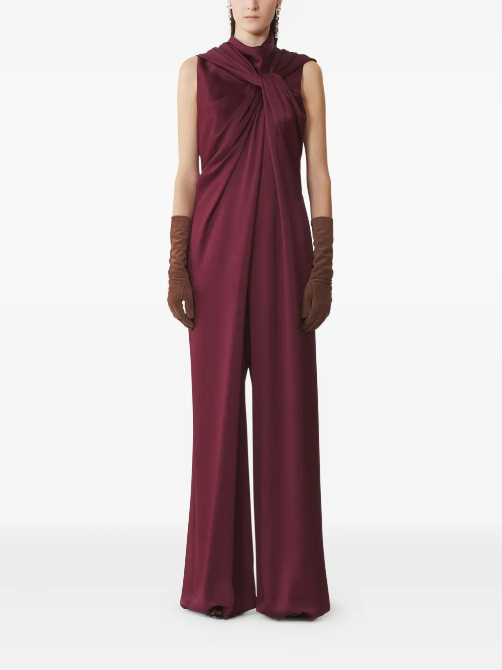 Lanvin Gedraaide jumpsuit met hoge hals - Rood