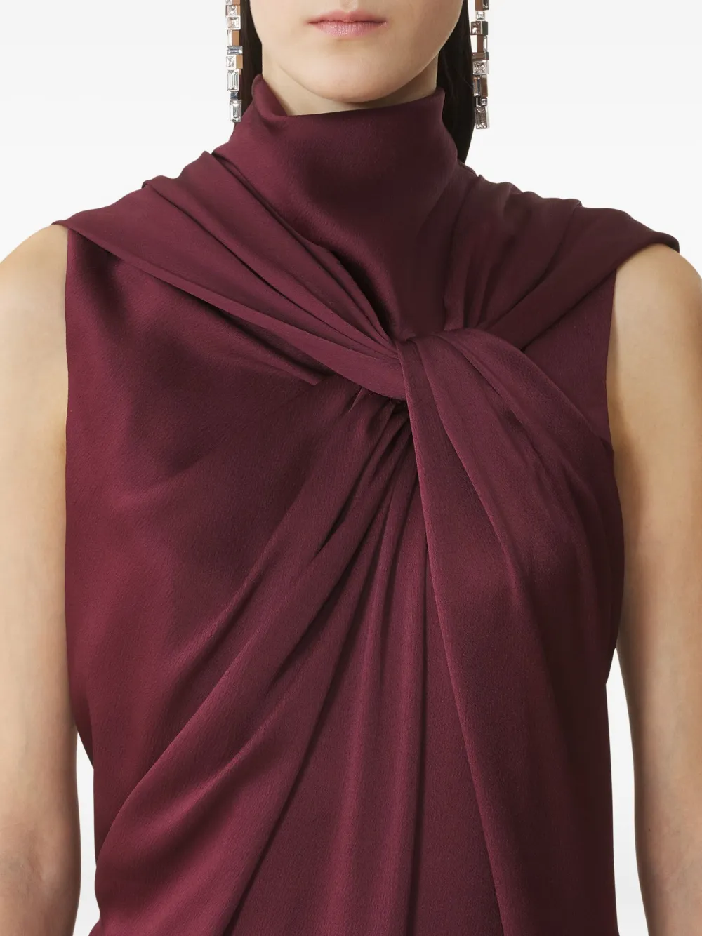 Lanvin Gedraaide jumpsuit met hoge hals Rood