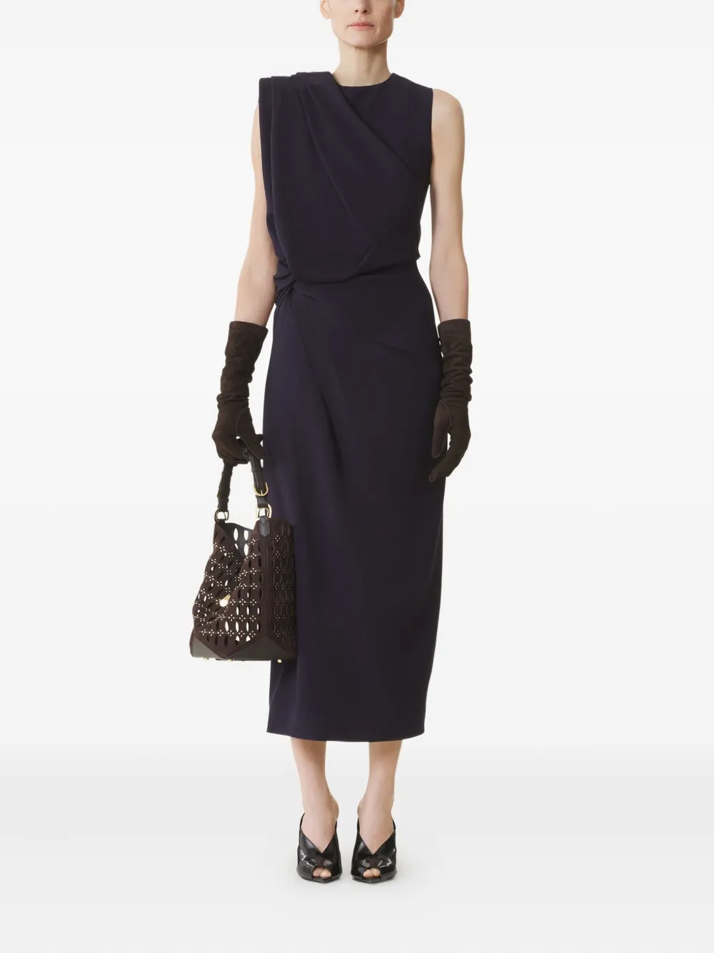 Lanvin Gedrapeerde midi-jurk - Paars