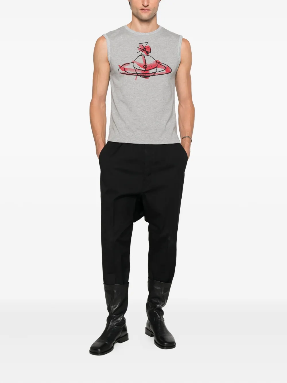 Vivienne Westwood Mouwloze top met trekkoord - Grijs